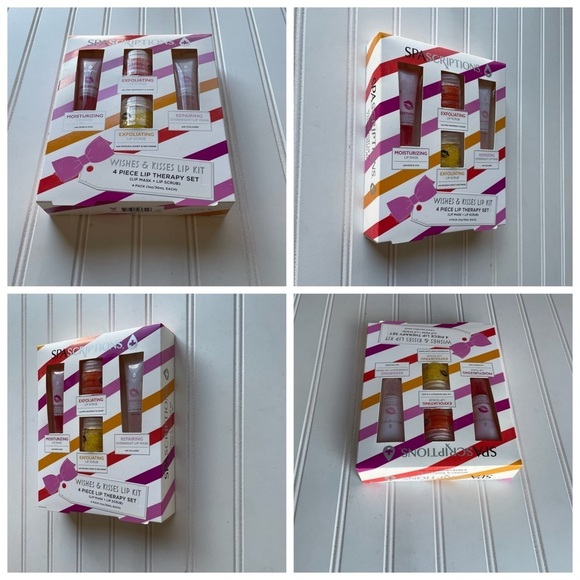 SPA SCRIPTIONS 4PC Lip Therapy Set Wishes & Kisses Lip Mask And Scrub New - Picture 3 of 5